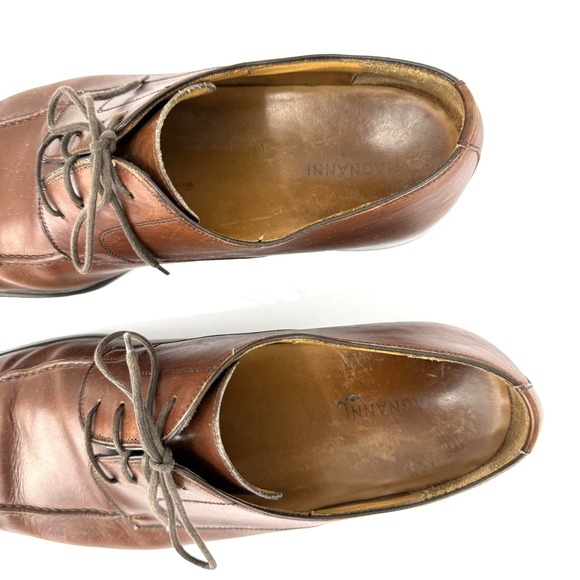 Magnanni Dress Shoes Mens Size 10.5 D Brown Leather Derby Apron Toe 13652 - Picture 5 of 11